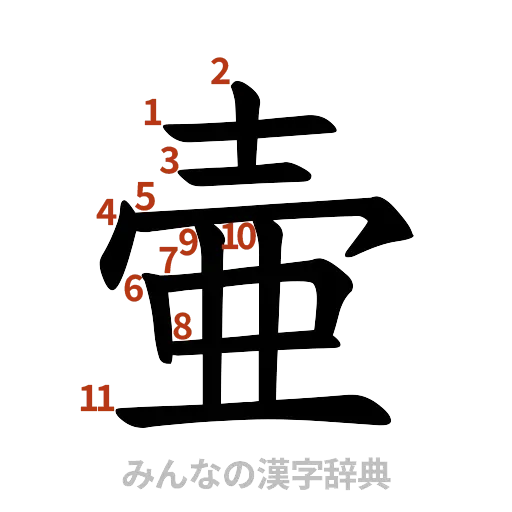 漢字「壷」の書き順と画数