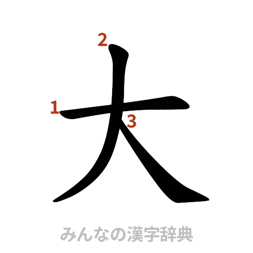 漢字「大」の書き順と画数