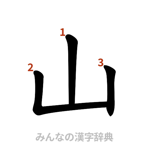 漢字「山」の書き順と画数