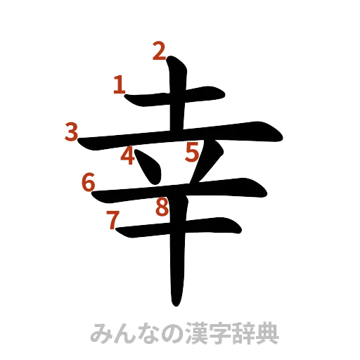 漢字「幸」の書き順と画数