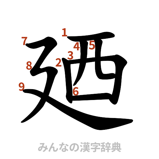 漢字「廼」の書き順と画数
