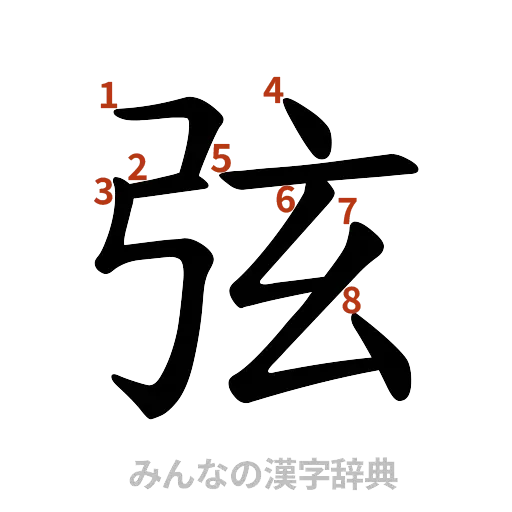 漢字「弦」の書き順と画数