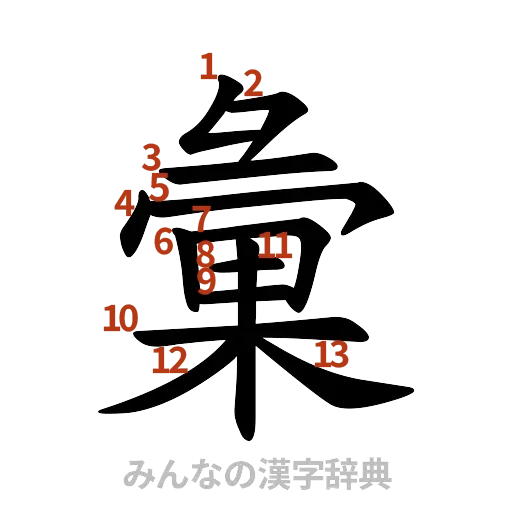 漢字「彙」の書き順と画数