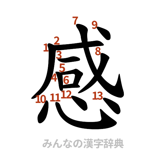 漢字「感」の書き順と画数
