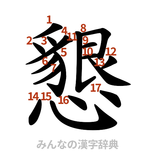 漢字「懇」の書き順と画数