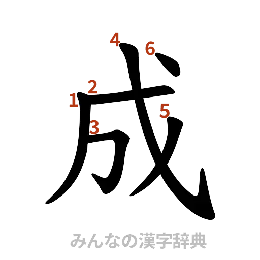 漢字「成」の書き順と画数