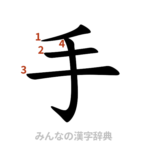 漢字「手」の書き順と画数