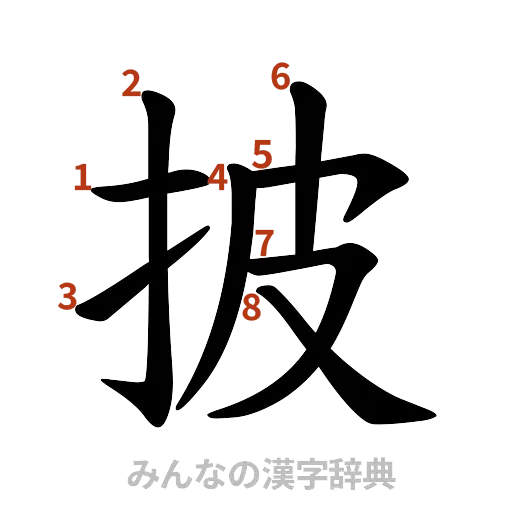 漢字「披」の書き順と画数