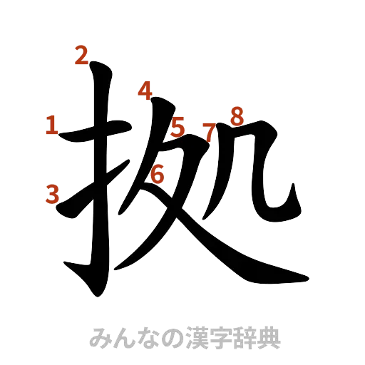 漢字「拠」の書き順と画数