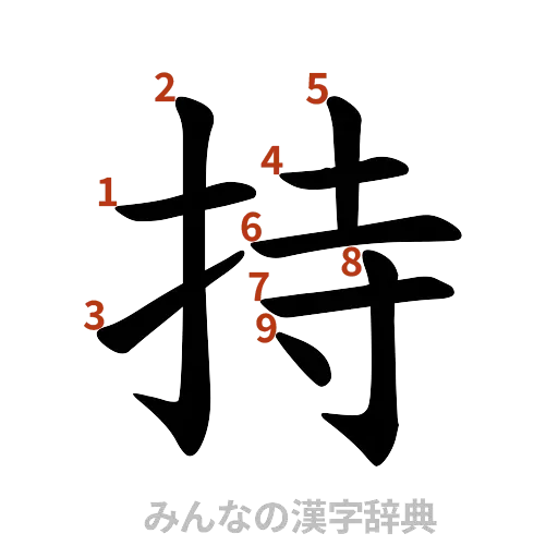 漢字「持」の書き順と画数