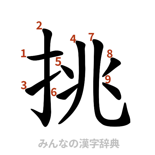 漢字「挑」の書き順と画数