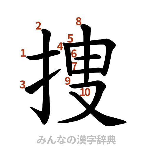 漢字「捜」の書き順と画数