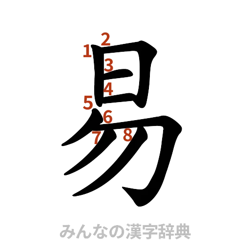 漢字「易」の書き順と画数