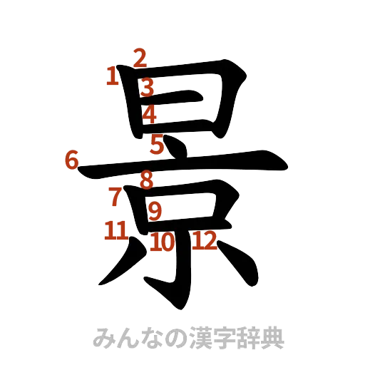 漢字「景」の書き順と画数