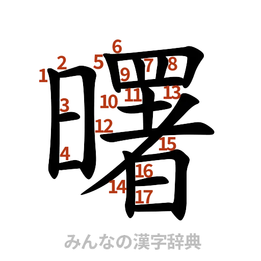 漢字「曙」の書き順と画数