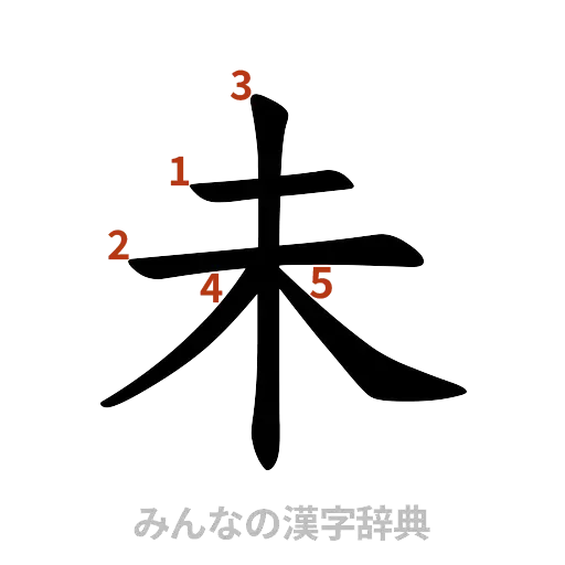 漢字「未」の書き順と画数