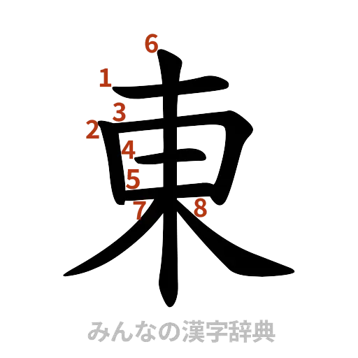 漢字「東」の書き順と画数