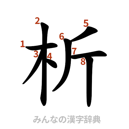 漢字「析」の書き順と画数