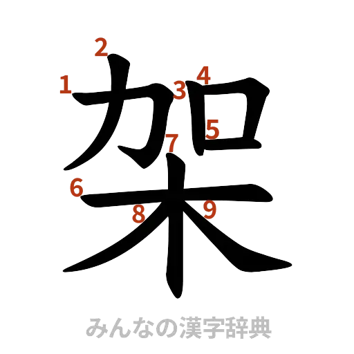 漢字「架」の書き順と画数