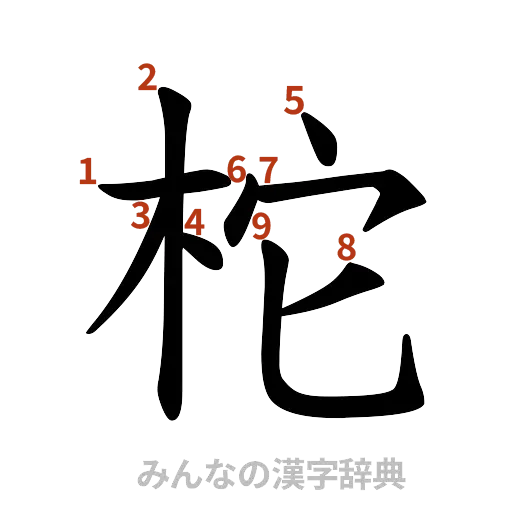 漢字「柁」の書き順と画数