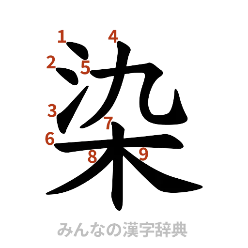 漢字「染」の書き順と画数