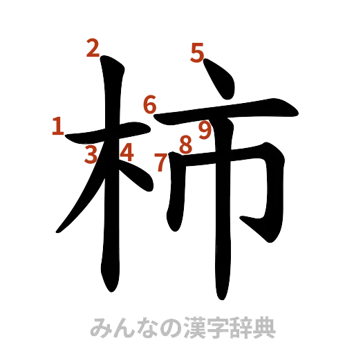 漢字「柿」の書き順と画数