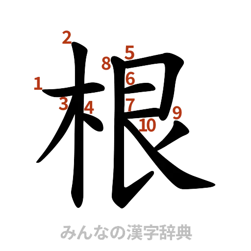 漢字「根」の書き順と画数