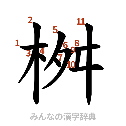 漢字「桝」の書き順と画数