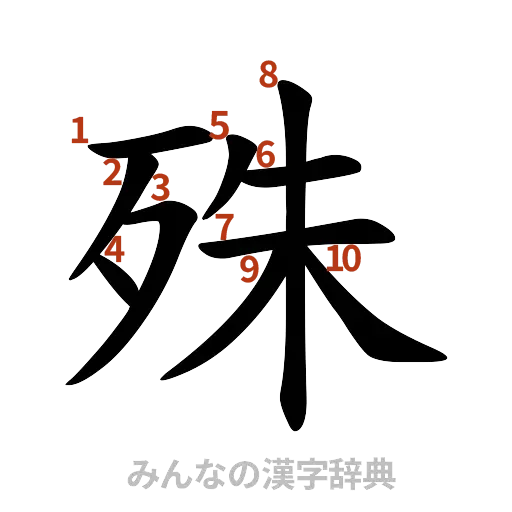 漢字「殊」の書き順と画数