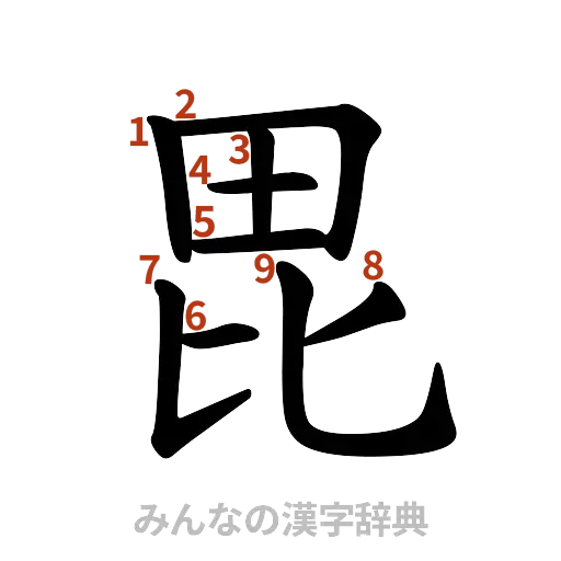 漢字「毘」の書き順と画数