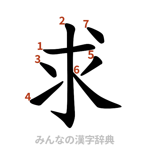 漢字「求」の書き順と画数