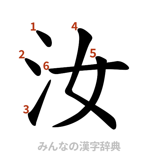 漢字「汝」の書き順と画数