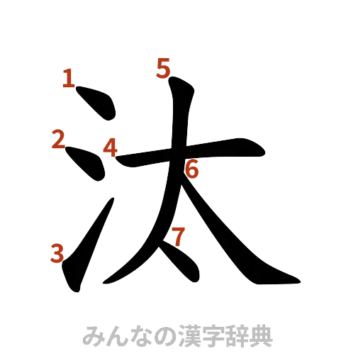 漢字「汰」の書き順と画数