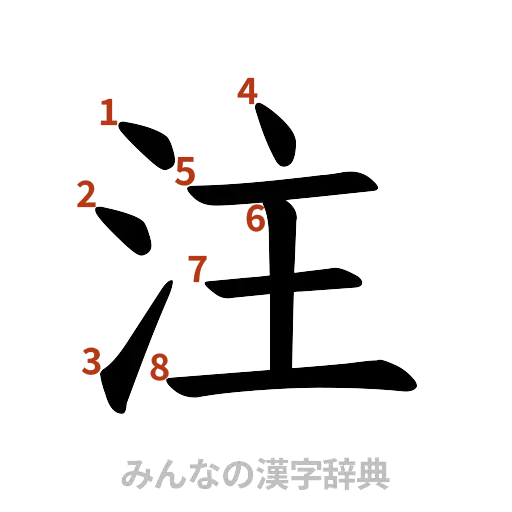 漢字「注」の書き順と画数
