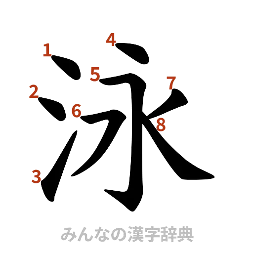 漢字「泳」の書き順と画数