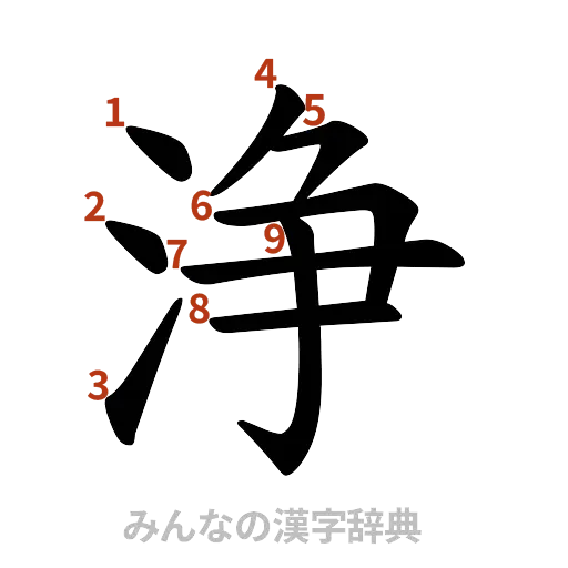 漢字「浄」の書き順と画数