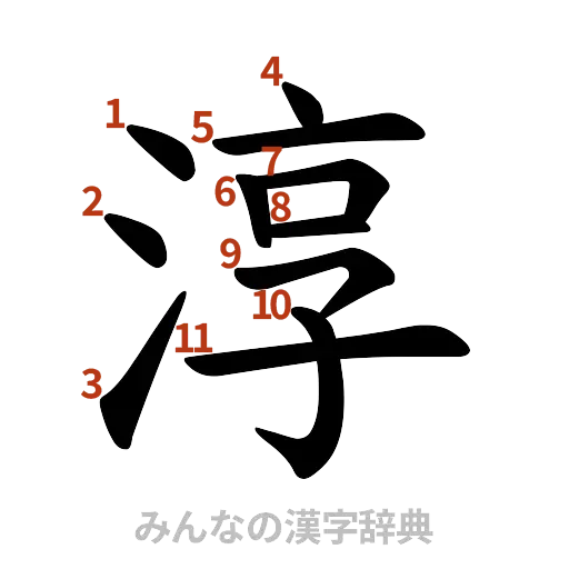 漢字「淳」の書き順と画数