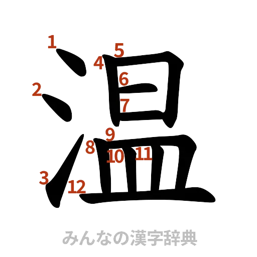 漢字「温」の書き順と画数