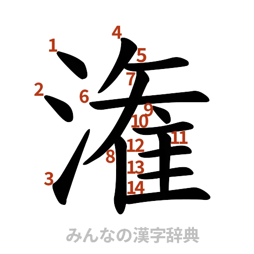 漢字「潅」の書き順と画数