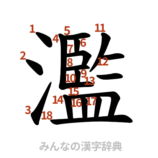 漢字「濫」の書き順と画数