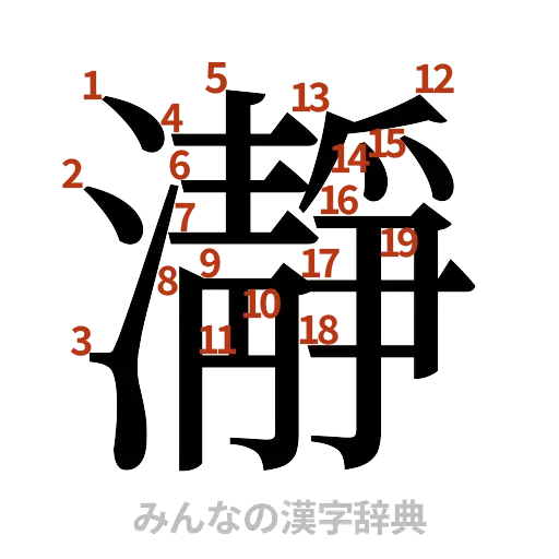 漢字「瀞」の書き順と画数
