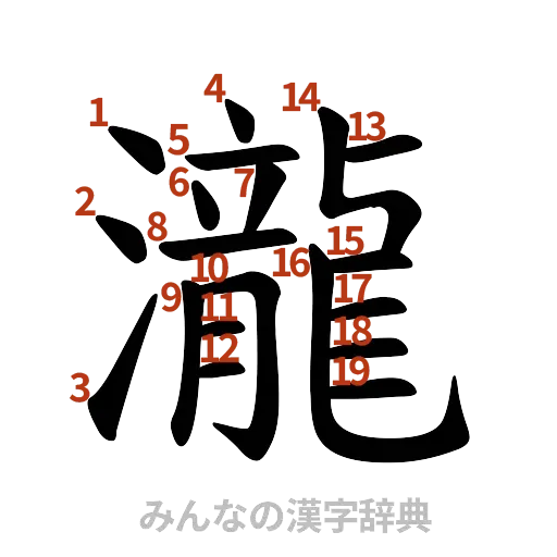 漢字「瀧」の書き順と画数