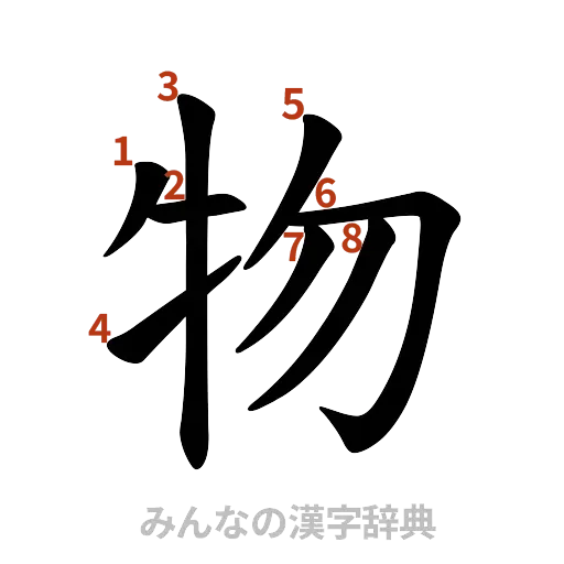 漢字「物」の書き順と画数