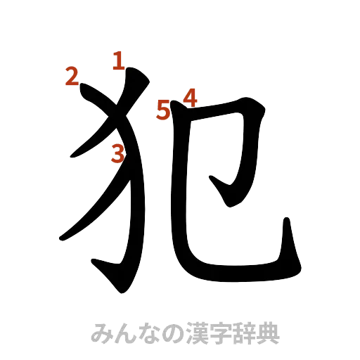 漢字「犯」の書き順と画数