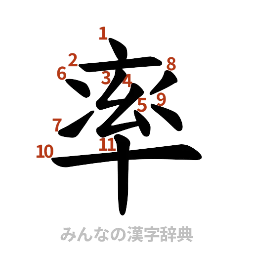 漢字「率」の書き順と画数