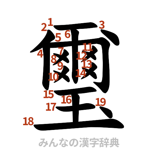 漢字「璽」の書き順と画数