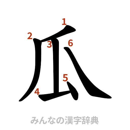 漢字「瓜」の書き順と画数
