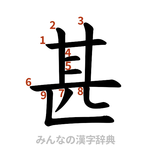 漢字「甚」の書き順と画数
