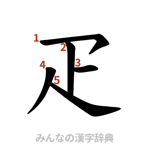 漢字「疋」の書き順と画数