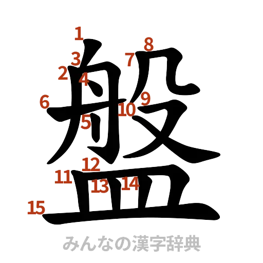 漢字「盤」の書き順と画数